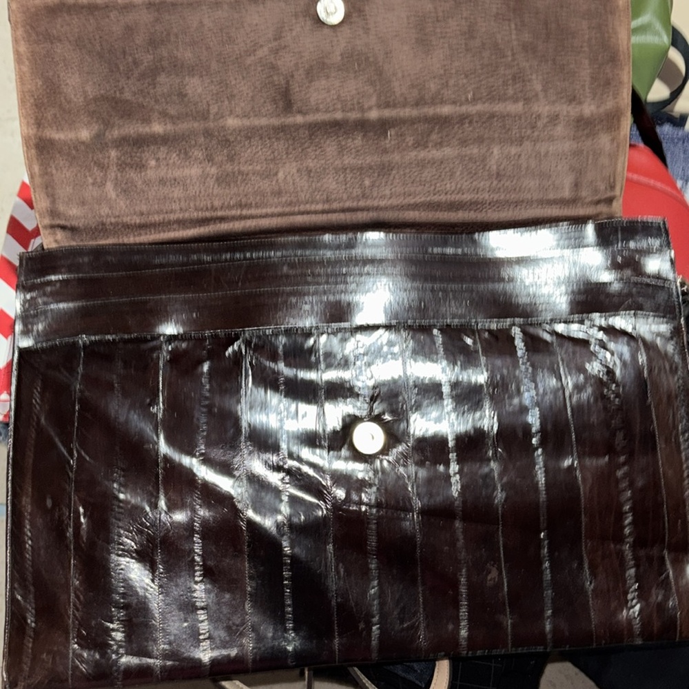 Vintage Brown Patten Leather Messenger/Work Bag - Picture 4 of 5